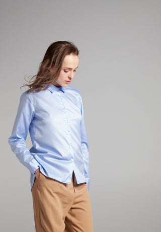 ETERNA PREMIUM CASUAL LUXURY Langarm Bluse - Sky Linen Breeze - 5850-10-DS90