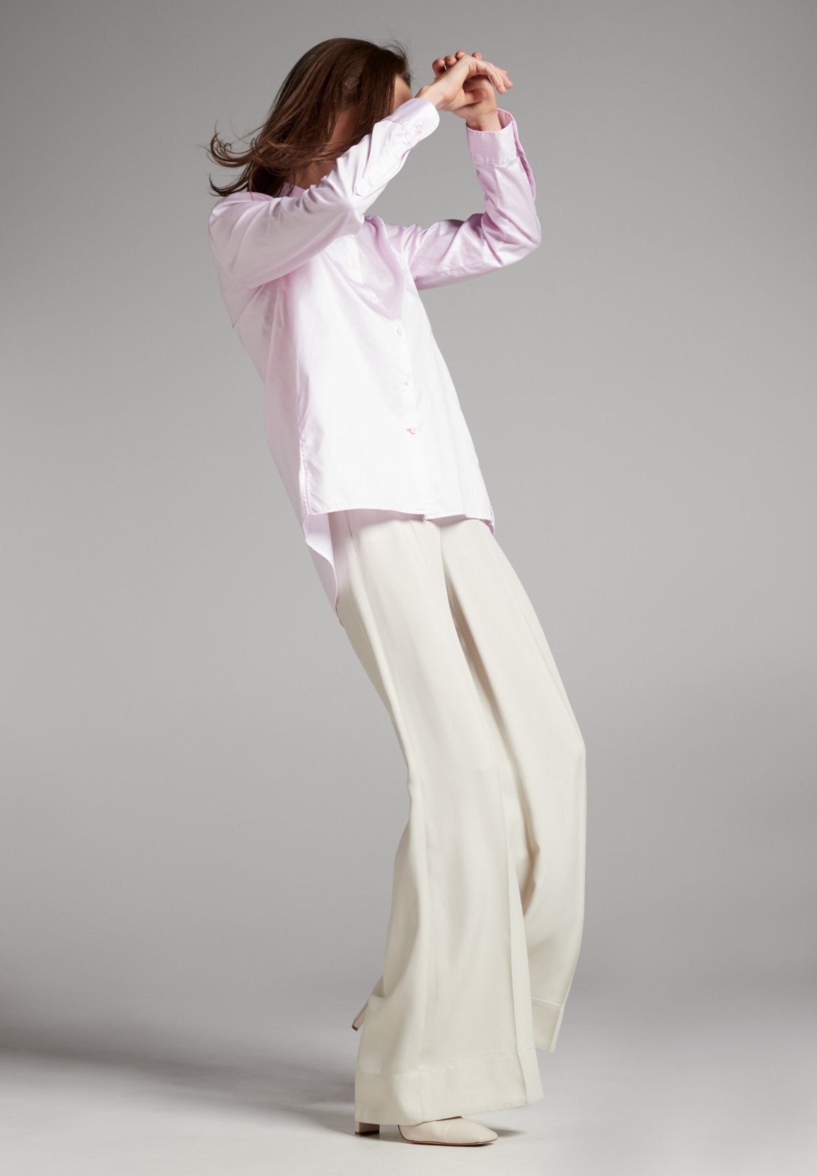 ETERNA Premium Casual Luxury Loose Fit Bluse - Blush Cotton Mist - 5850-50-DS90