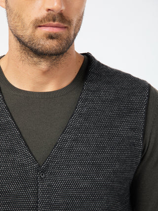PIERRE CARDIN Voyage Strickweste - Dusk Texture Black - 55627 92536.2000