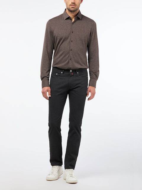 PIERRE CARDIN LYON Fünf-Taschen-Hose - Night Charcoal Melange - 30917 4724.81 von Pierre Cardin