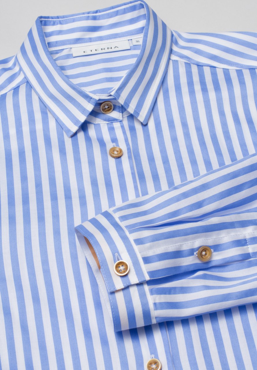ETERNA MODERN CLASSIC Langarm Bluse - Ocean Mist Stripes - 6249 D721.15