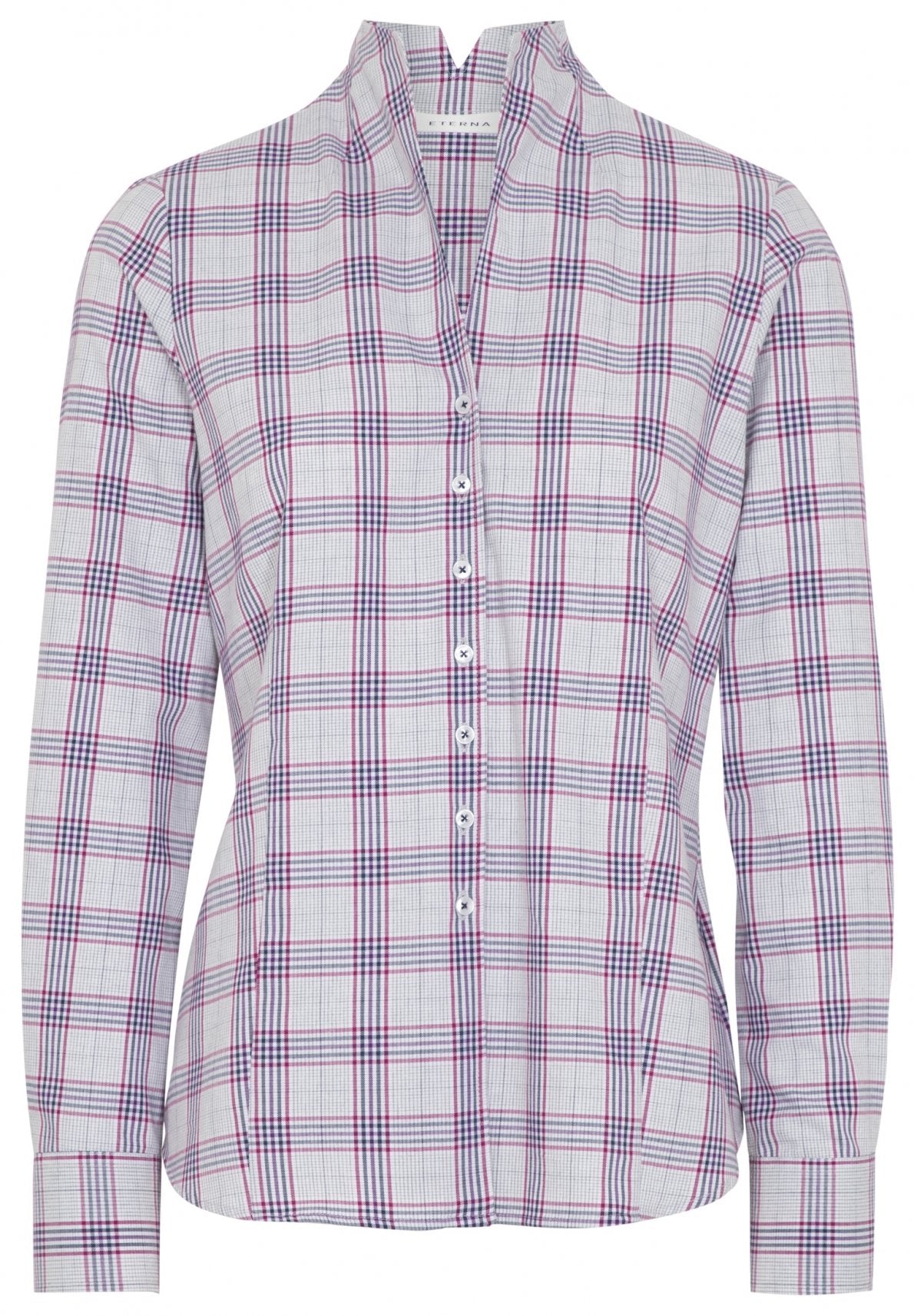 ETERNA MODERN CLASSIC Flanell Bluse - Whisper Check Rose - 6263 D775.31