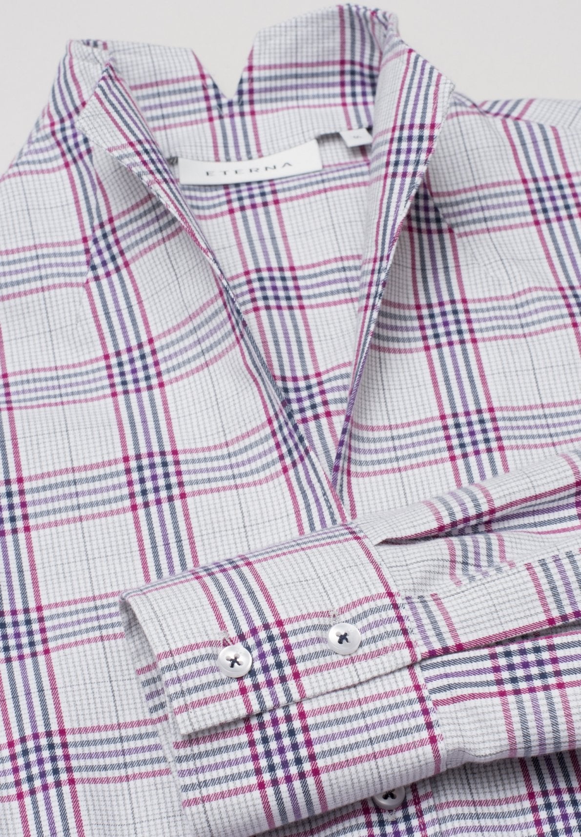 ETERNA MODERN CLASSIC Flanell Bluse - Whisper Check Rose - 6263 D775.31