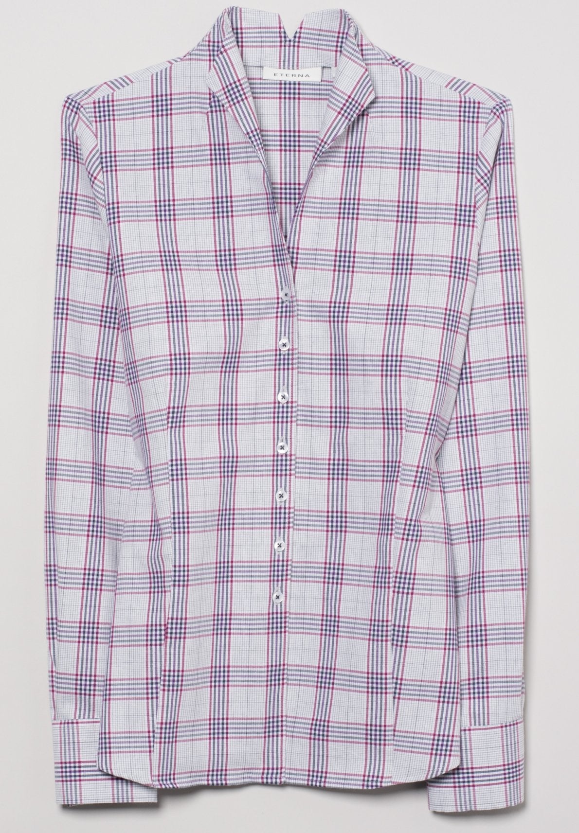 ETERNA MODERN CLASSIC Flanell Bluse - Whisper Check Rose - 6263 D775.31 von Eterna
