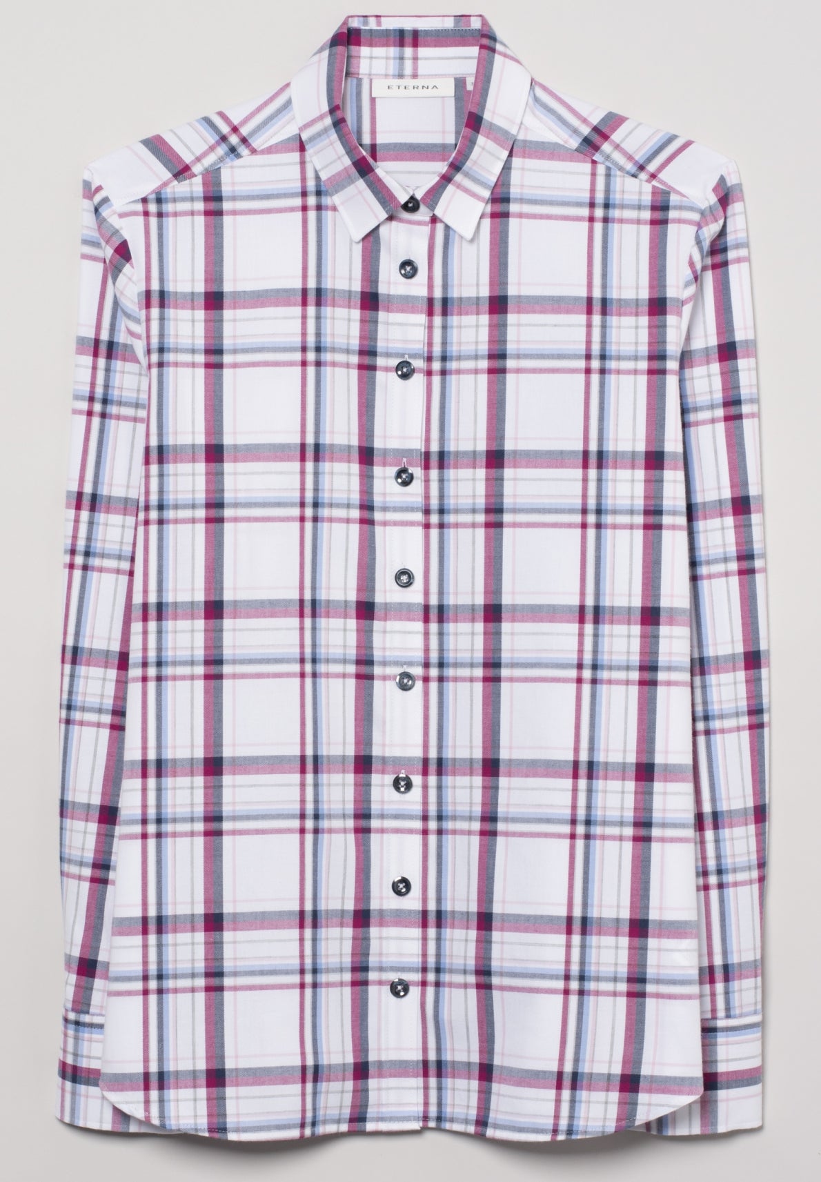 ETERNA MODERN CLASSIC Flanellbluse - Raspberry Navy Check - 6264 D780.56