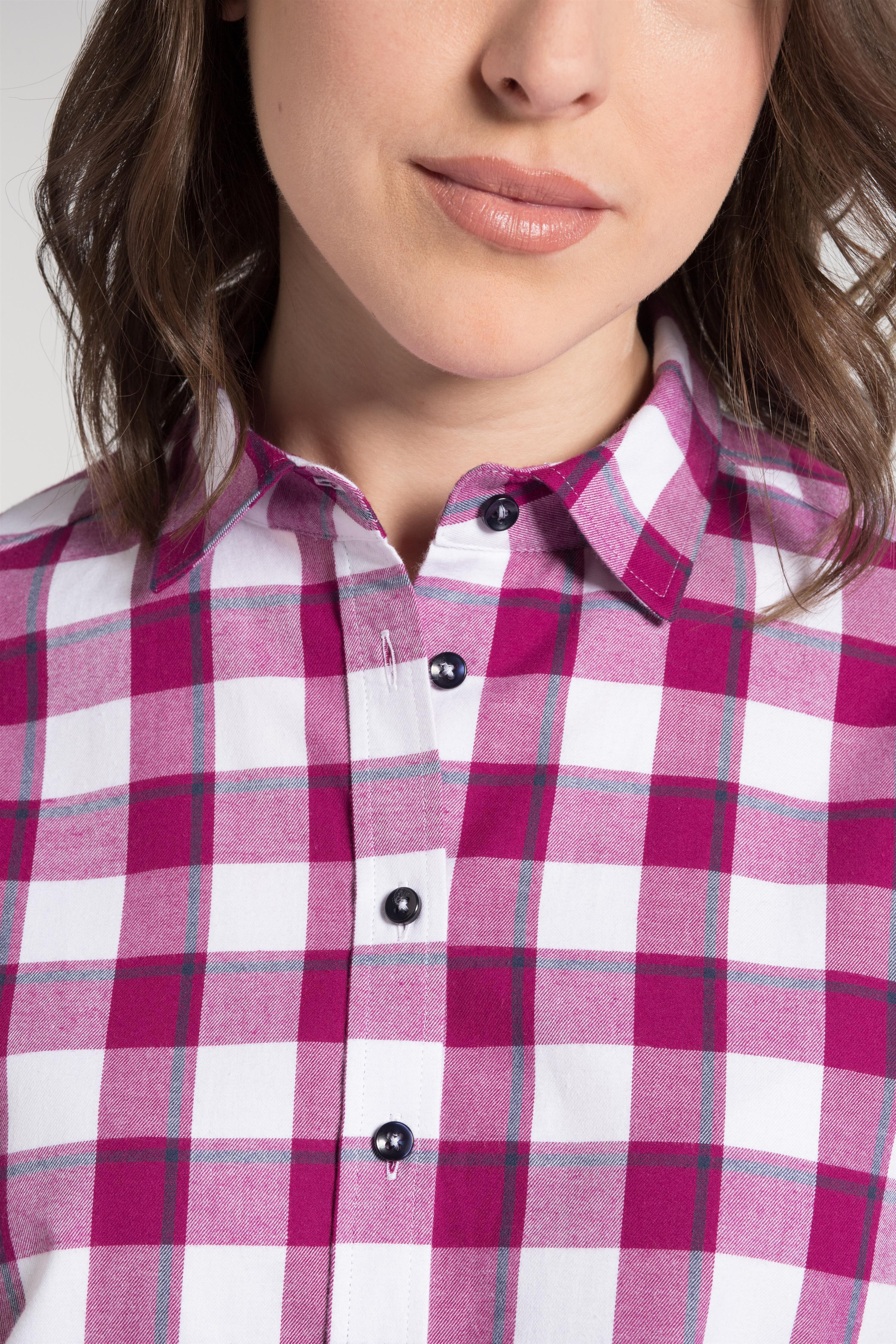 ETERNA MODERN CLASSIC Flanell Bluse - Lilac Checklight - 6266 D614.56