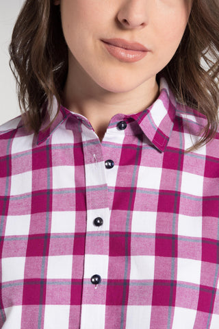 ETERNA MODERN CLASSIC Flanell Bluse - Lilac Checklight - 6266 D614.56