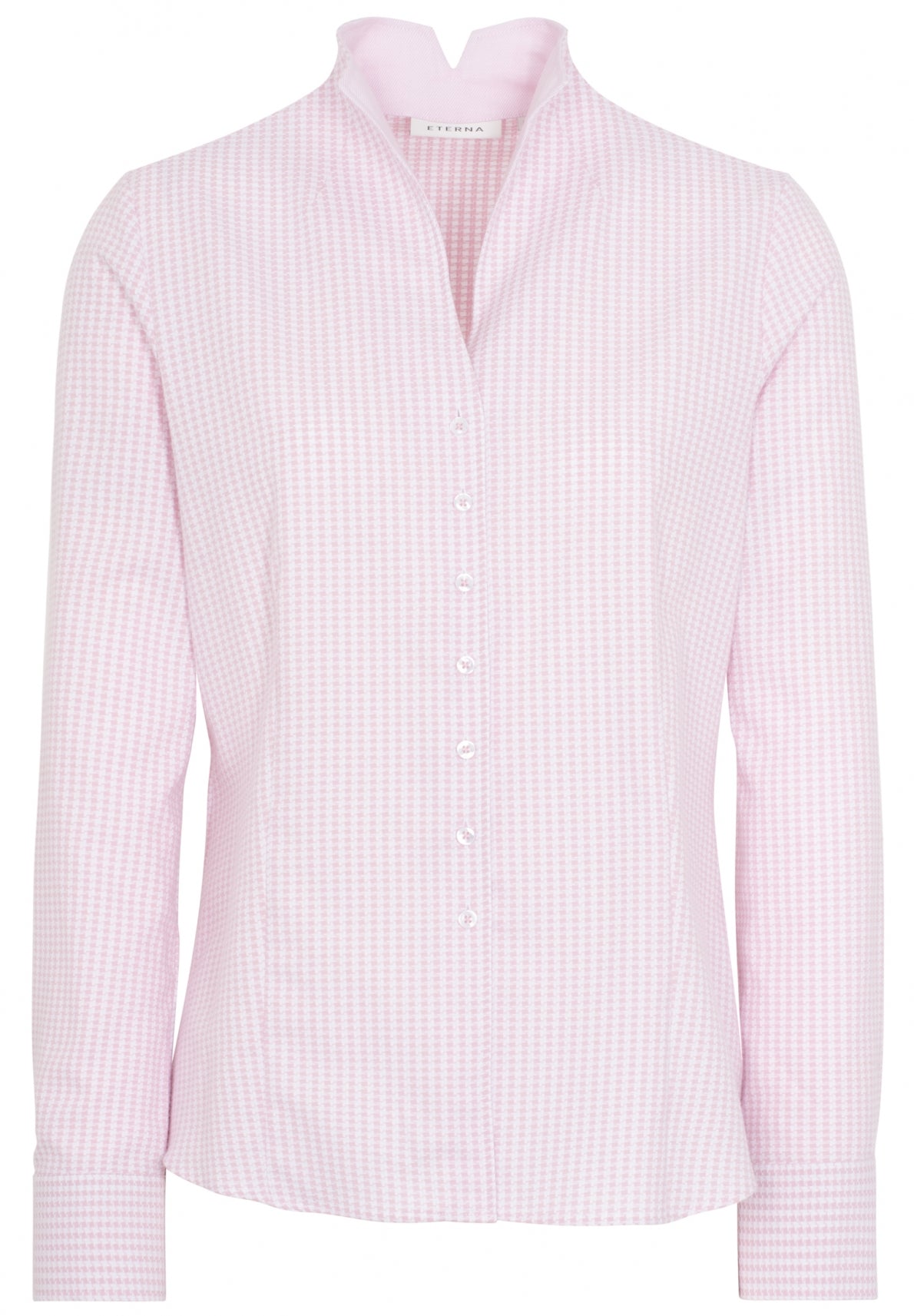 ETERNA MODERN CLASSIC Flanell Bluse - Blush Houndstooth Pink - 6267 D775.51