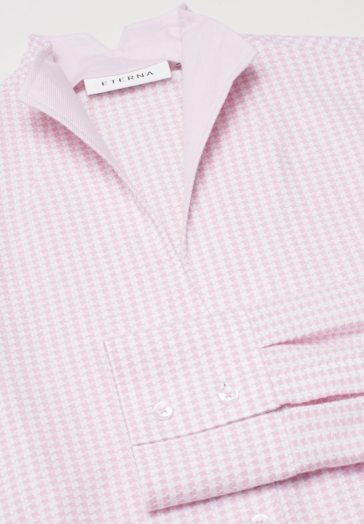 ETERNA MODERN CLASSIC Flanell Bluse - Blush Houndstooth Pink - 6267 D775.51