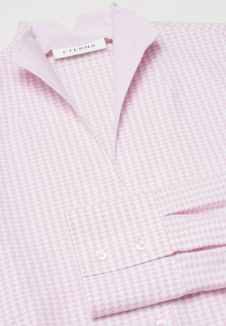 ETERNA MODERN CLASSIC Flanell Bluse - Blush Houndstooth Pink - 6267 D775.51