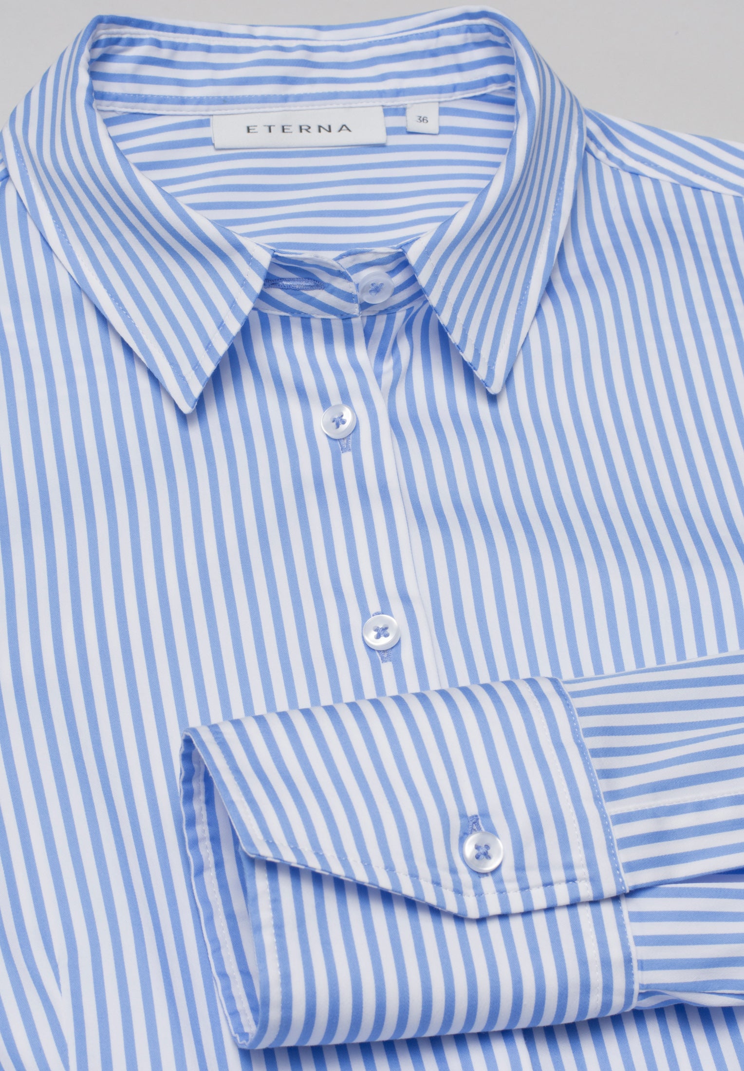 ETERNA CLASSIC FIT Bluse - Sea Glass Stripe - 6281-12-D708