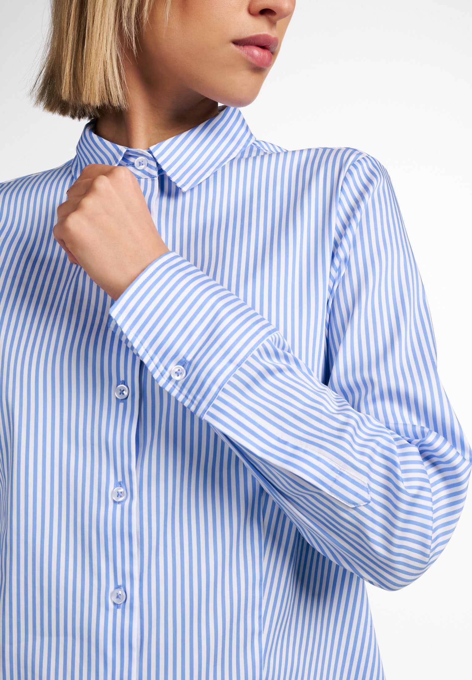 ETERNA CLASSIC FIT Bluse - Sea Glass Stripe - 6281-12-D708 von Eterna