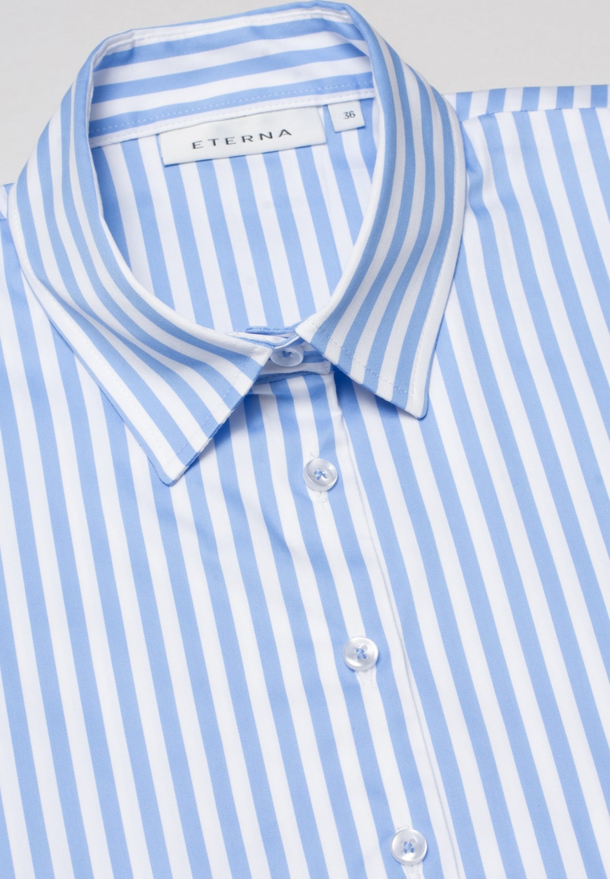 ETERNA Einsteckkragen Bluse - Sky Stripe White - 6299-12-A766 von Eterna