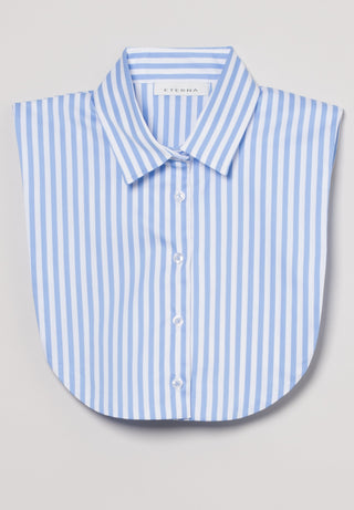 ETERNA Einsteckkragen Bluse - Sky Stripe White - 6299-12-A766