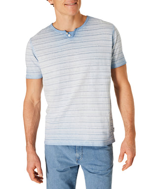 PIONEER Kurzarm T-Shirt Henley - Glacier Stripe Wash - 60093 2000.6877