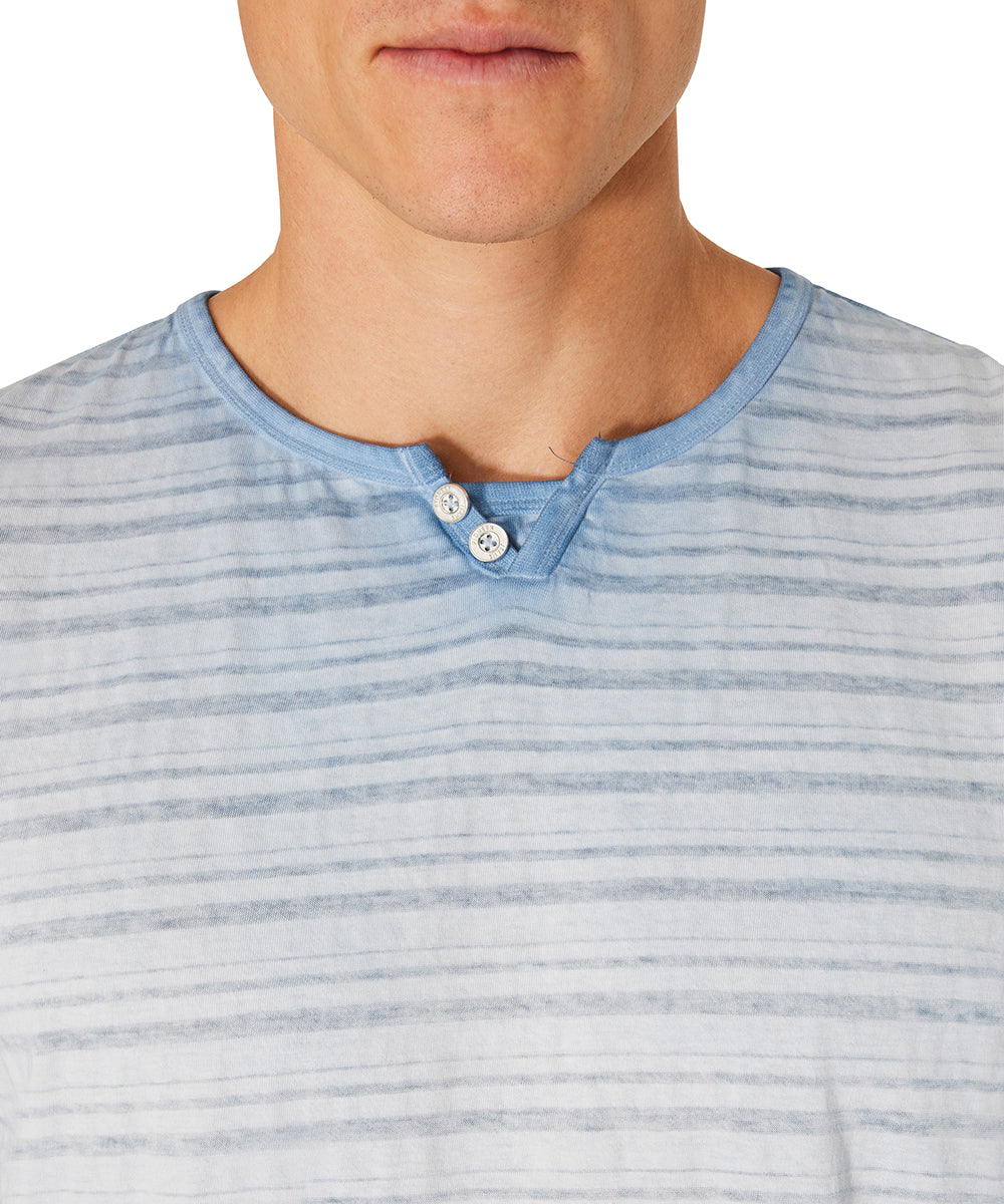 PIONEER Kurzarm T-Shirt Henley - Glacier Stripe Wash - 60093 2000.6877 von Pioneer