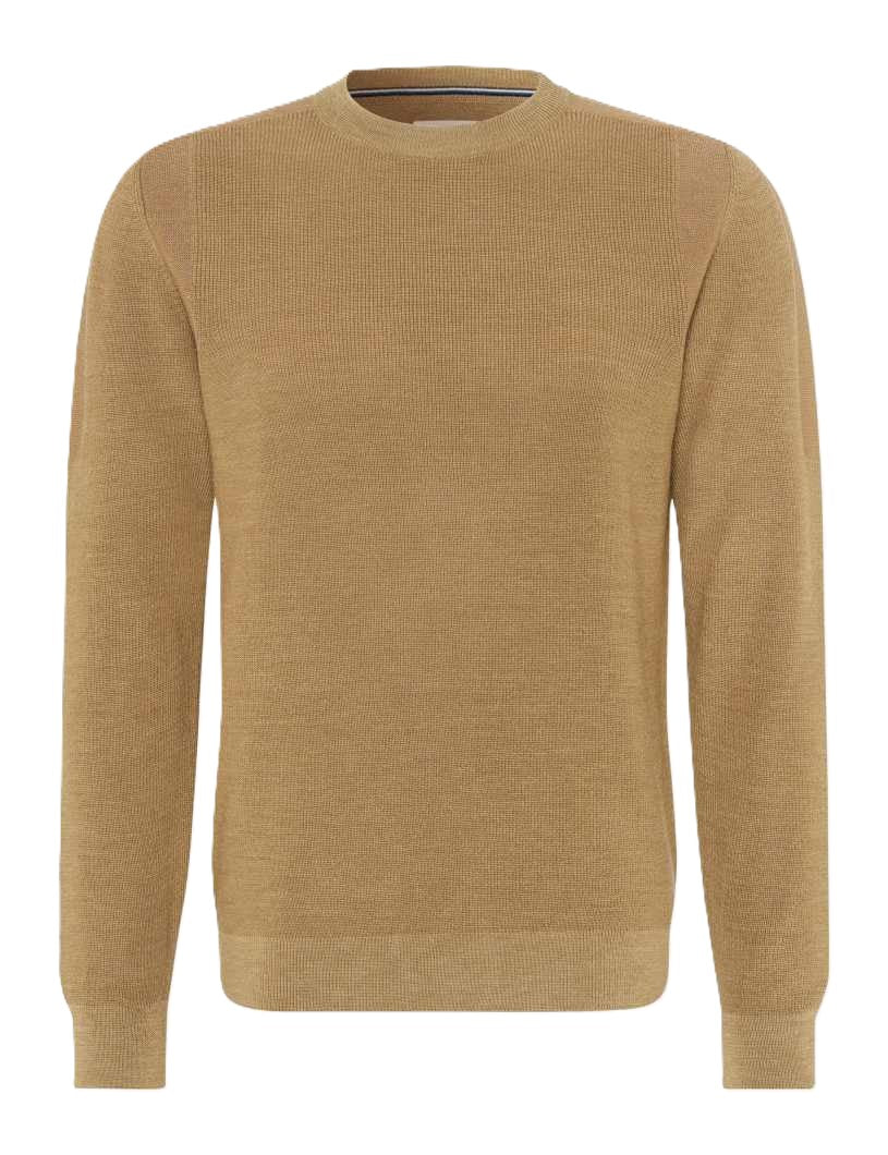 BRAX ROY Rundhals Strickpullover - Amber Woven Sand - 70121900 212007-57