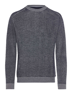 BRAX ROB Strickpullover Rundhals - Midnight Marle Blue - 70131400 27-3078-24