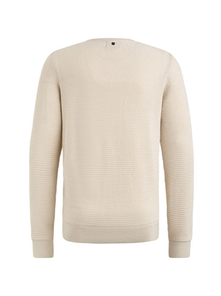 PME LEGEND Rundhals Strickpullover - Cream Sand Texture - PKW2410300-7013