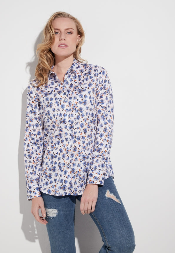 ETERNA MODERN CLASSIC Bluse - Cornflower Whimsy White - 7247 D680.10