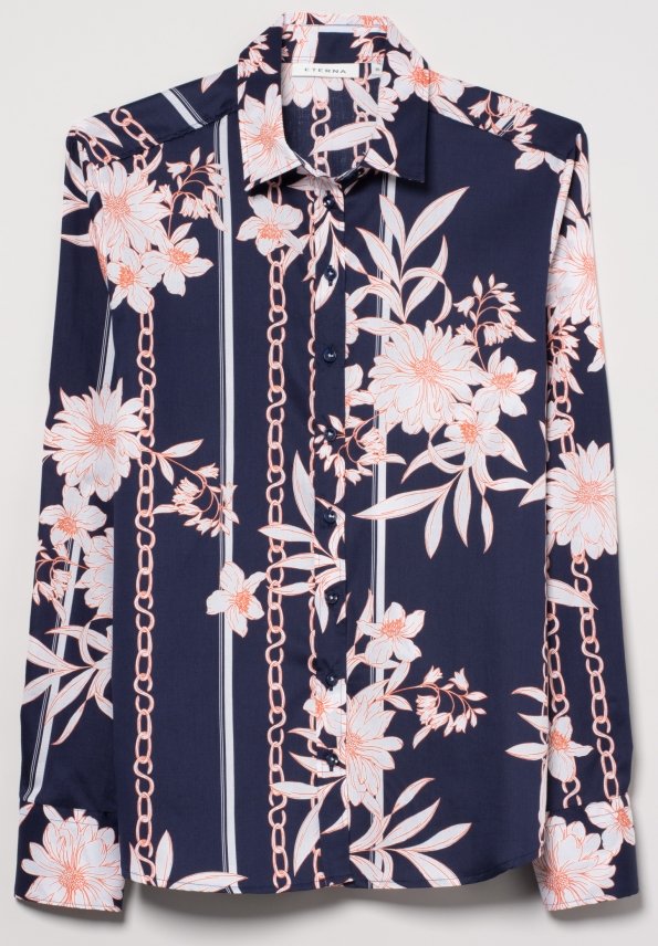 ETERNA MODERN CLASSIC Bluse - Rose Chain Floral Navy - 7252 D780.19 von Eterna