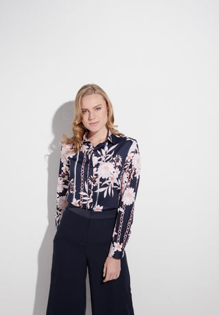 ETERNA MODERN CLASSIC Bluse - Rose Chain Floral Navy - 7252 D780.19