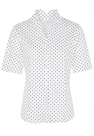 ETERNA MODERN CLASSIC Halbarm Bluse - Dotted Seaside White - 7871 H775.39