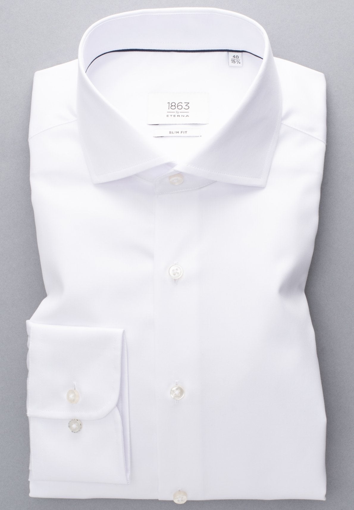 ETERNA 1863 by ETERNA Slim Fit Langarm Hemd - Pearl Silk White - 8005-00-F682