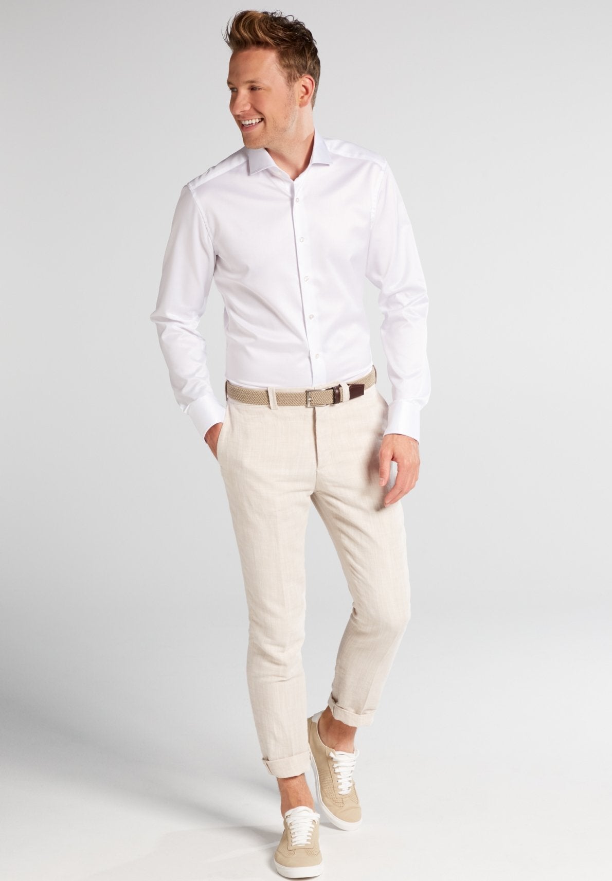 ETERNA 1863 by ETERNA Slim Fit Langarm Hemd - Pearl Silk White - 8005-00-F682 von Eterna