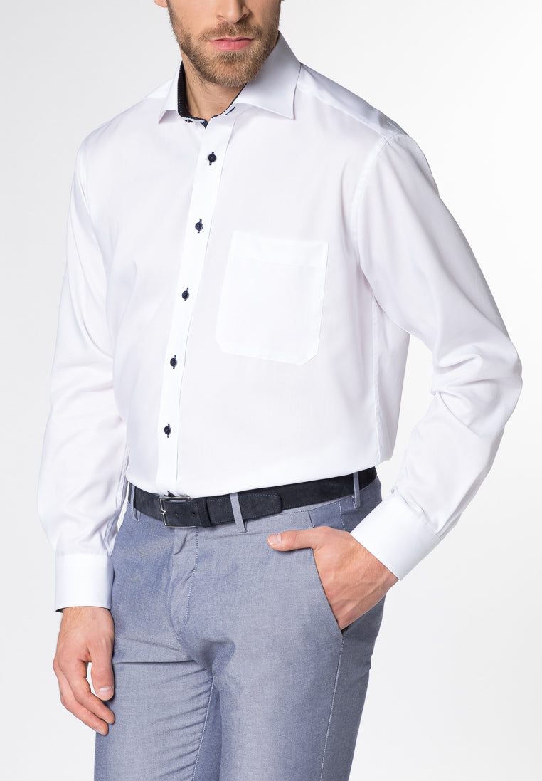 ETERNA COMFORT FIT Langarm Hemd - Pearl White Night - 8100-00-E137 von Eterna