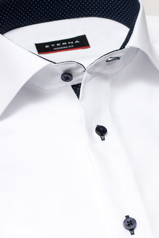 chemise manches longues eterna modern fit blanc 8100-00-x13k