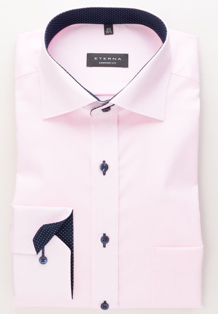 ETERNA COMFORT FIT Langarm Hemd - Blush Horizon Pink - 8100-50-E137 von Eterna