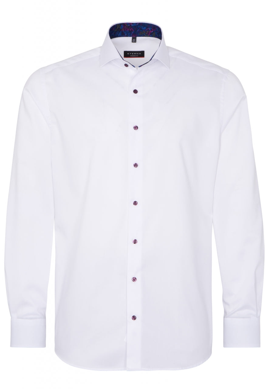ETERNA MODERN FIT Langarm Hemd - Ivory Sky - 8103-00-X15V