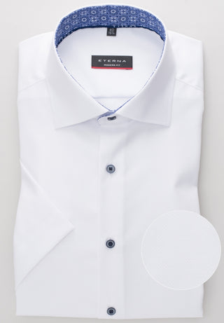 ETERNA MODERN FIT Kurzarm Hemd - Ivory Chambray - 8463-00-C14K