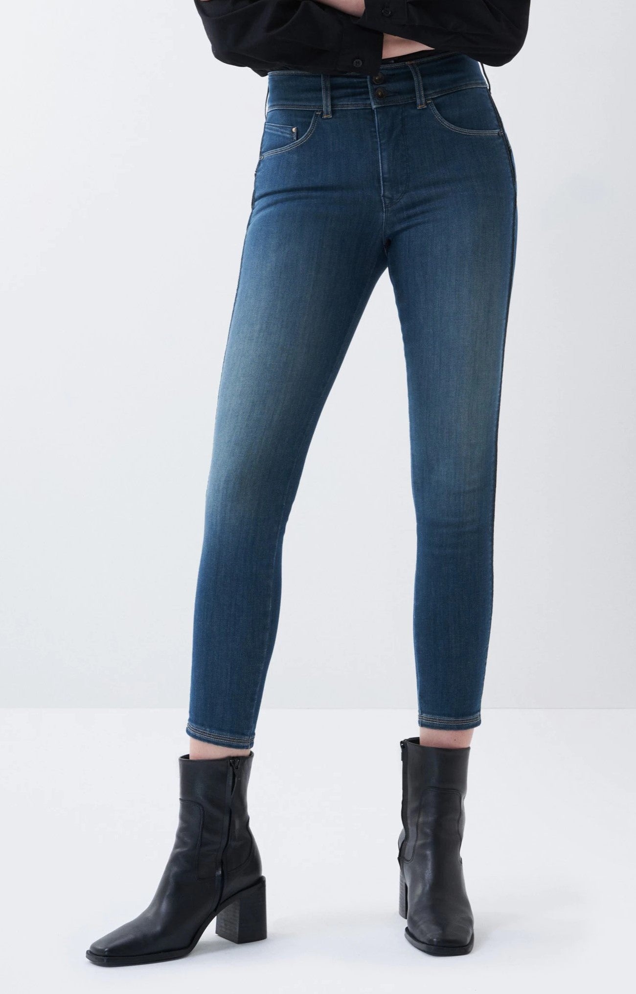 SALSA Secret Push In Skinny Jeans - Ocean Shadow Blue - 126013.8506