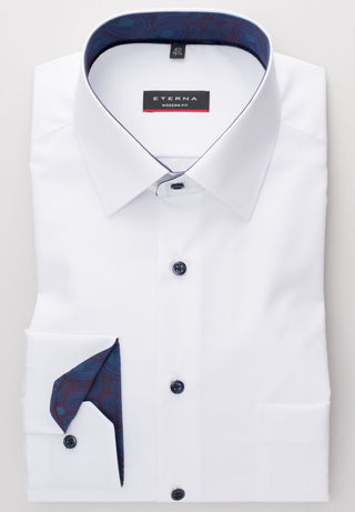 ETERNA MODERN FIT Langarm Hemd - Moonlit Bright White - 8508-00-X15P