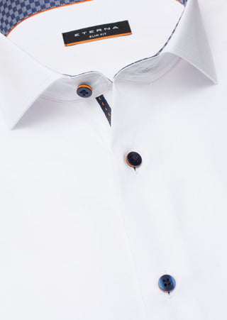 chemise à manches longues eterna slim fit blanc 8585-00-f142