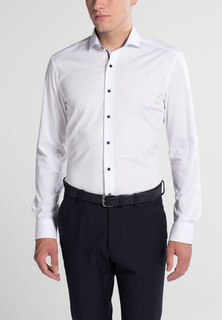 chemise à manches longues eterna slim fit blanc 8585-00-f142
