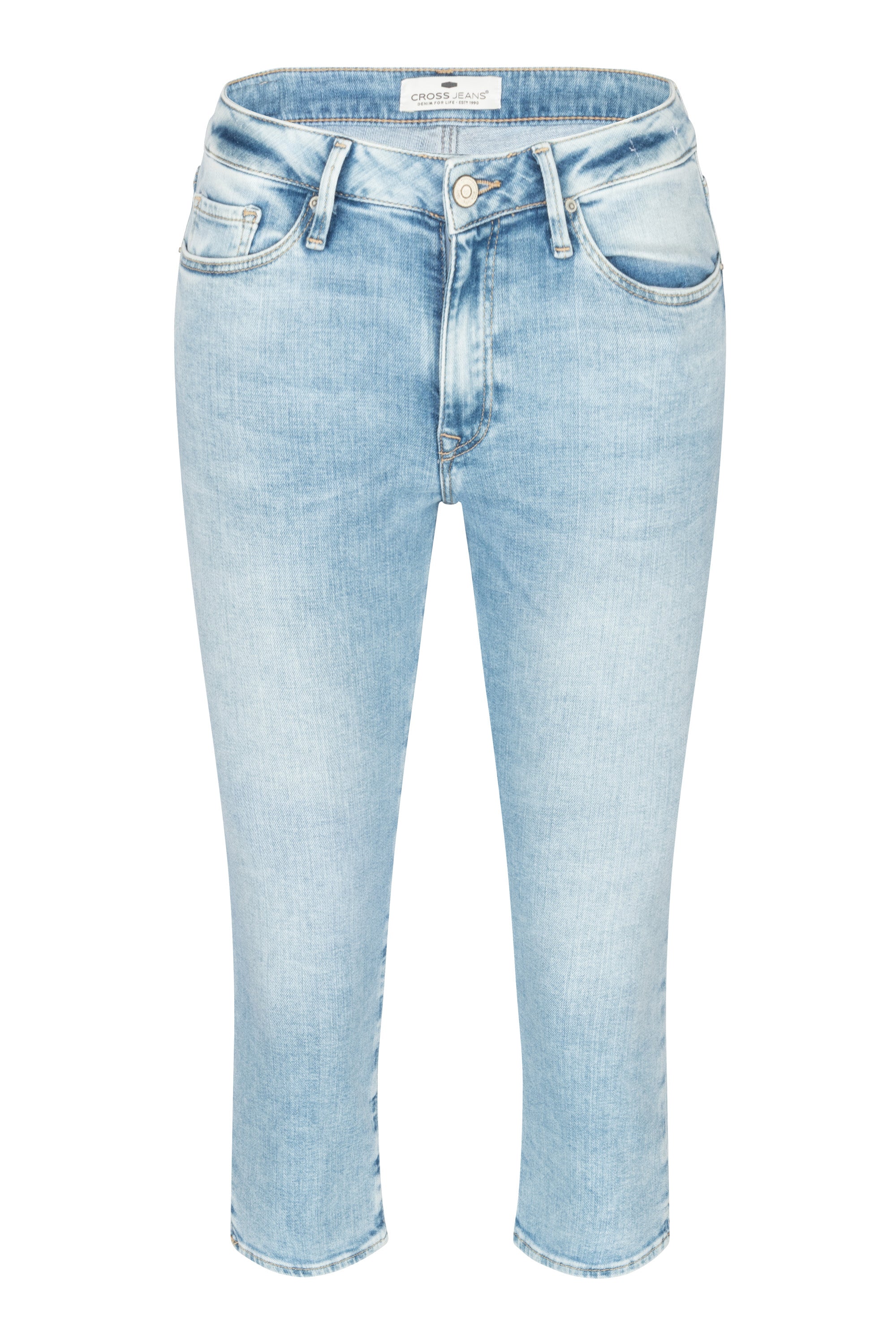 CROSS JEANS AMBER Capri Jeans - Sunwashed Denim Blue - A548-023