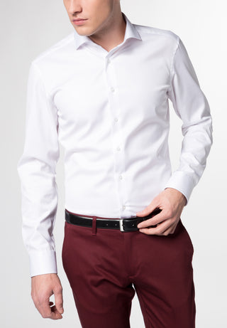 ETERNA Slim Fit Cover Shirt - Bright Linen White - 8817-00-F182