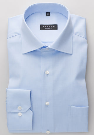 ETERNA COMFORT FIT COVER SHIRT TWILL Langarm Hemd hellblau 8817-10-E19K