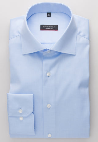 ETERNA MODERN FIT COVER SHIRT TWILL Langarm Hemd hellblau 8817-10-X18K