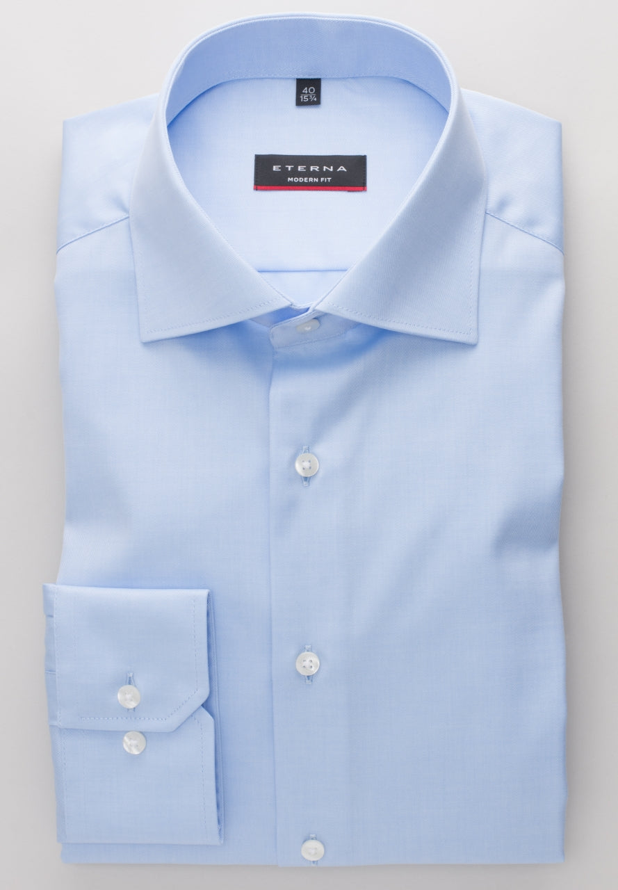 ETERNA MODERN FIT COVER SHIRT TWILL Langarm Hemd hellblau 8817-10-X18K von Eterna