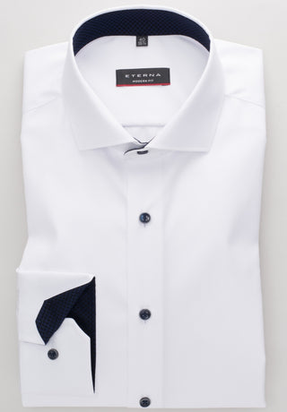 ETERNA MODERN FIT COVER SHIRT TWILL Langarm Hemd - Moonlit Chalk White - 8819-00-X15V