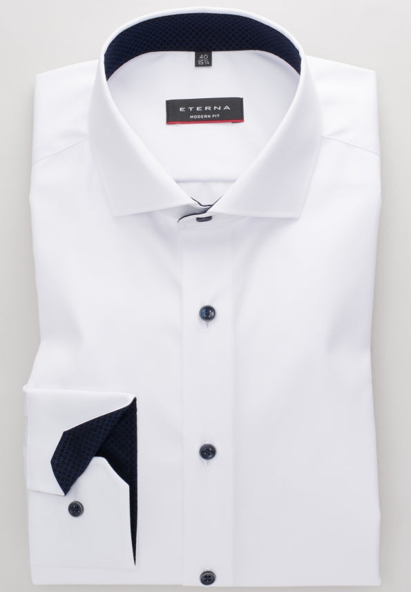ETERNA MODERN FIT COVER SHIRT TWILL Langarm Hemd - Moonlit Chalk White - 8819-00-X15V von Eterna