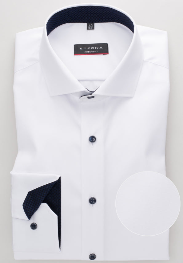 ETERNA MODERN FIT COVER SHIRT TWILL Langarm Hemd - Moonlit Chalk White - 8819-00-X15V von Eterna