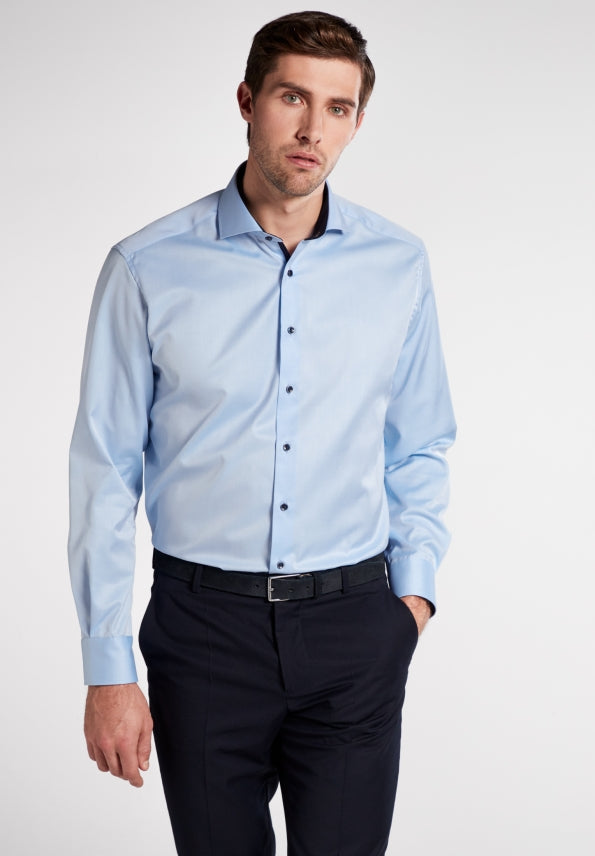 ETERNA COMFORT FIT COVER SHIRT - Glacier Mist Twill - 8819-10-E15V