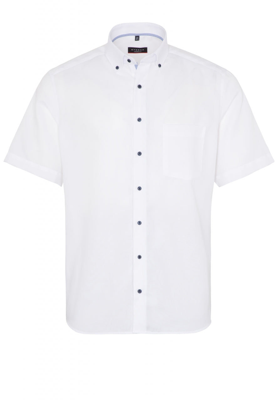 ETERNA MODERN FIT Halbarm Hemd - Polar Mist White - 8834-00-C08U