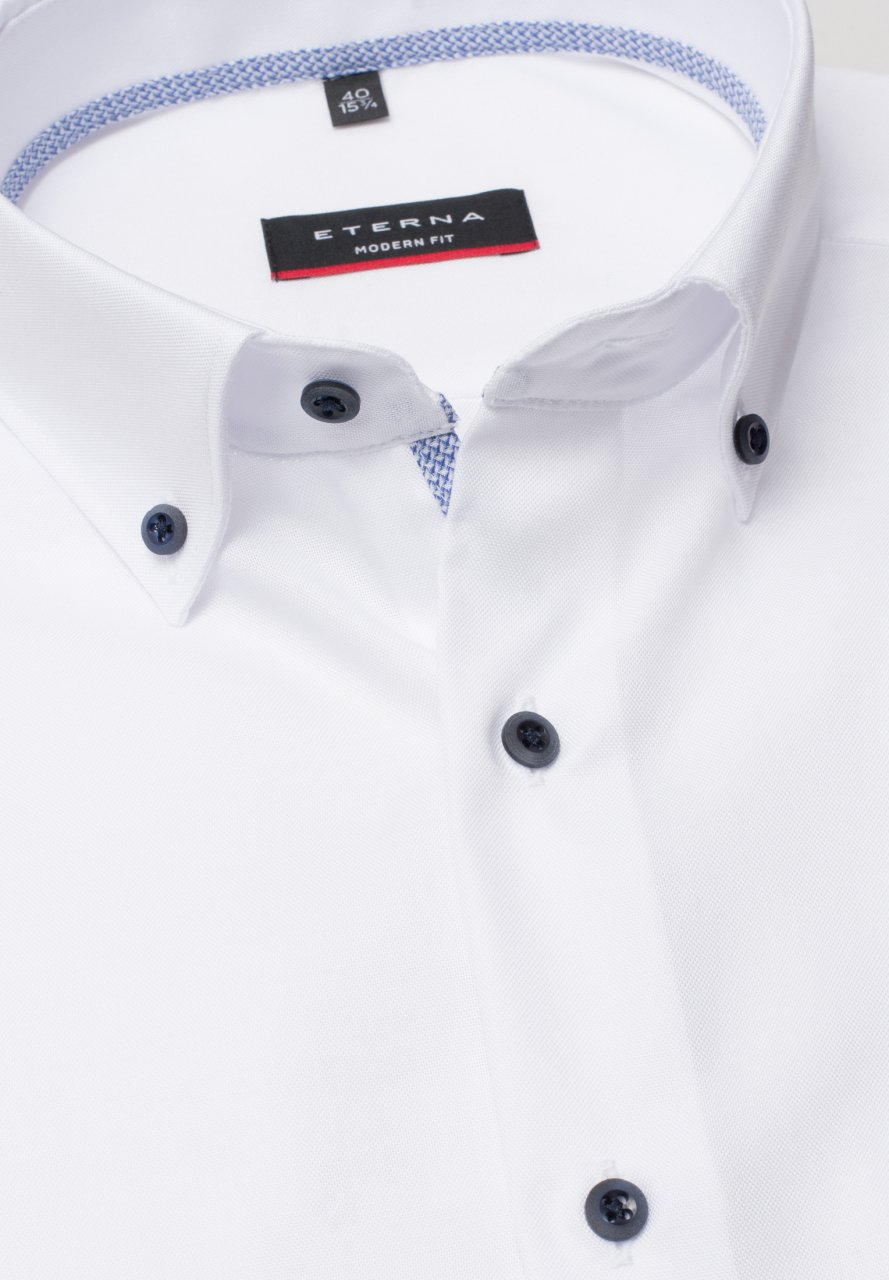 ETERNA MODERN FIT Halbarm Hemd - Polar Mist White - 8834-00-C08U