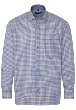 ETERNA MODERN FIT Langarm Hemd - Dusk Gingham Blue - 8913-24-X15K